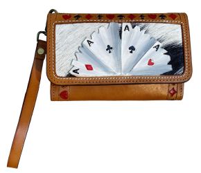 Klassy Cowgirl Leather Clutch Phone Wallet - 'Four of a Kind'